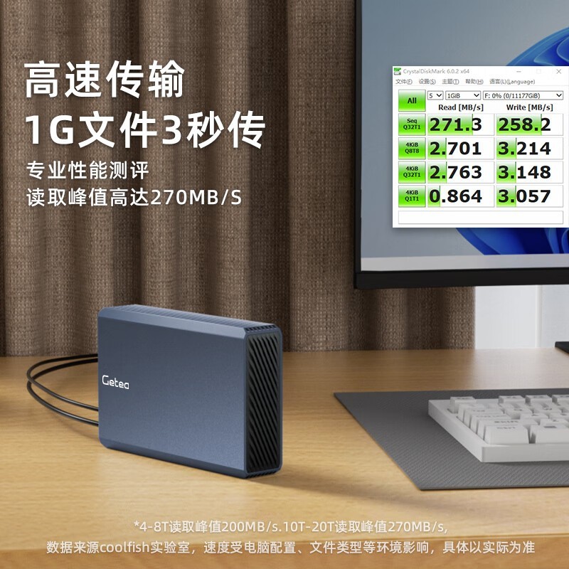 捷移 T55 企业级移动硬盘20TB(顺丰发货)
