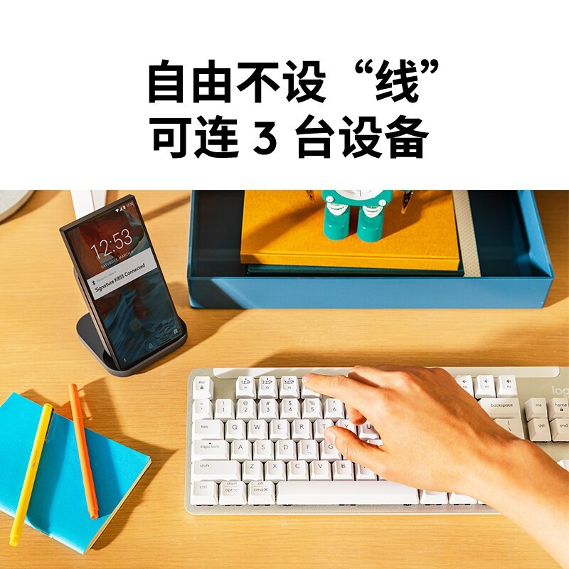 logitech 罗技 优选系列K855无线机械键盘蓝牙红轴84键办公笔记本电脑 Bolt