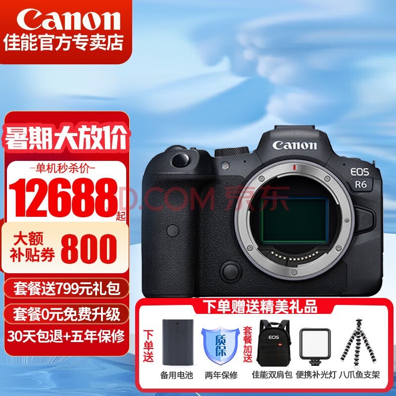 佳能（Canon） EOS R6全画幅微单相机 数码高清旅游4K视频 vlog拍摄  r6专业级微单 R6机身 【原厂原包未拆封 不含镜头】 官方标配【不含内存卡基础配件 推荐加购套餐】