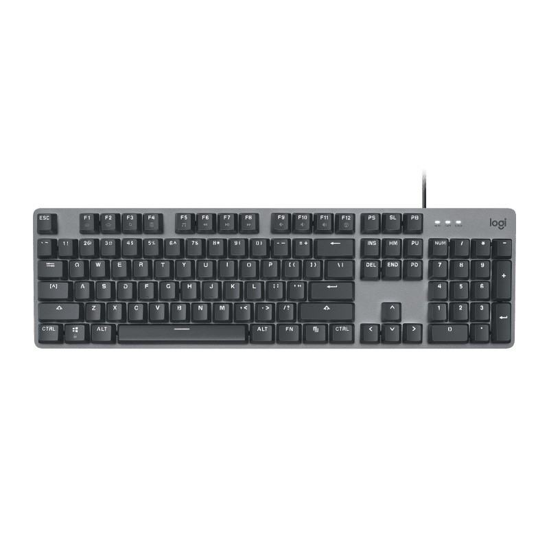 罗技 logitech K845有线机械键盘青红茶轴办公游戏打字电竞白色背光