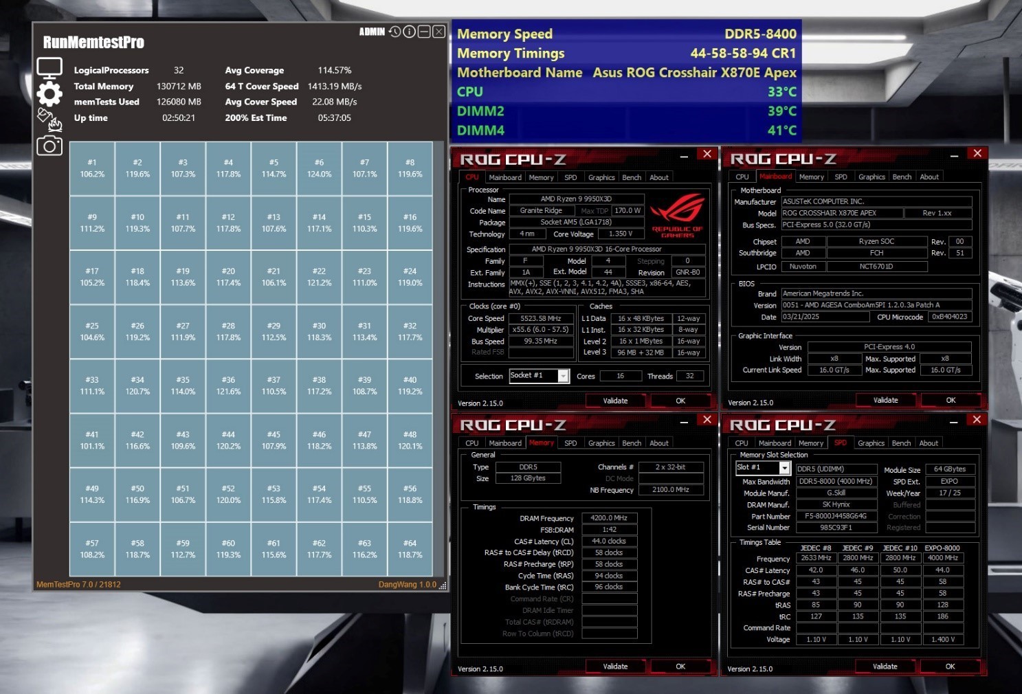 ֥չʾDDR5-8400 CL44 128 GB (2x64GB) ٴƵڴ