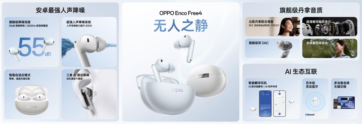 OPPO Enco Free4 :旗舰配置下放,重新定义千元内真无线耳机标准