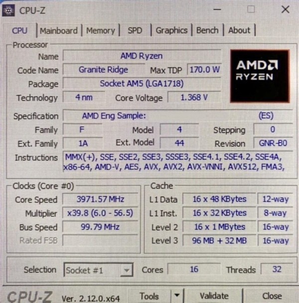 ޣAMD9 9950X3D CPU-Zͼع