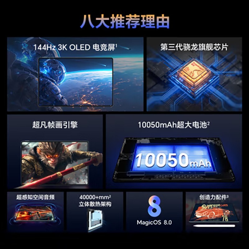 88VIP：HONOR 荣耀 GT Pro 144Hz 3K高刷电竞屏办公游戏平板电脑