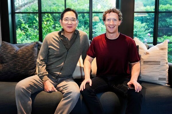 三星电子会长李在镕与facebook ceo 扎克伯格会面