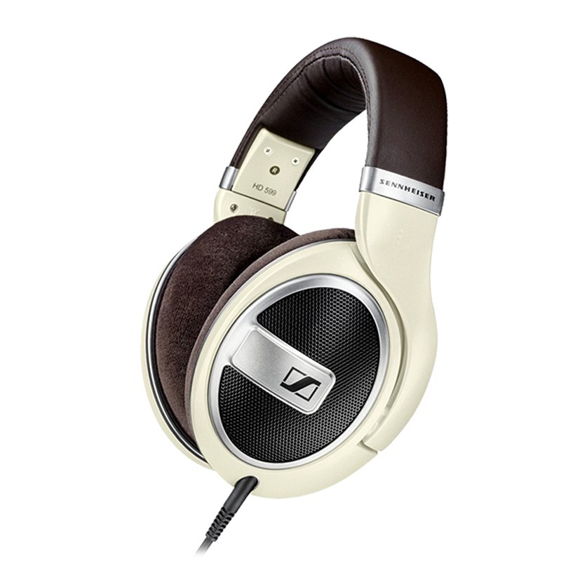 SENNHEISER 森海塞尔 HD599 耳罩式头戴式动圈耳机 象牙白/自然棕 3.5mm/6.3mm