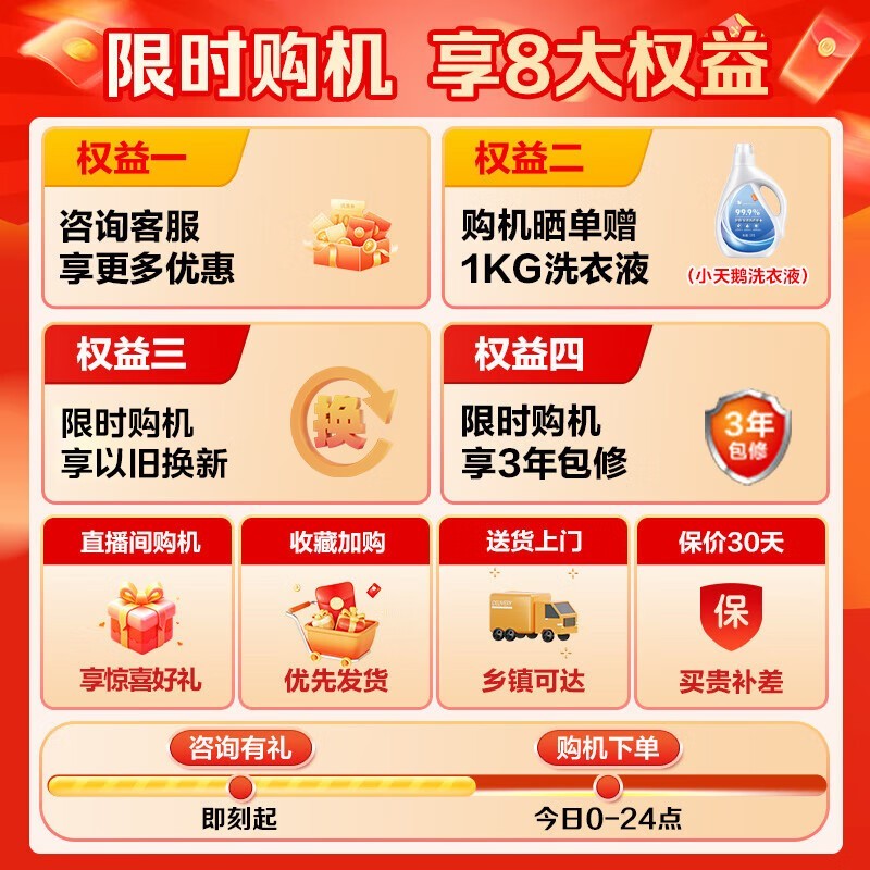 小天鹅10kg波轮洗衣机 国补85折636元