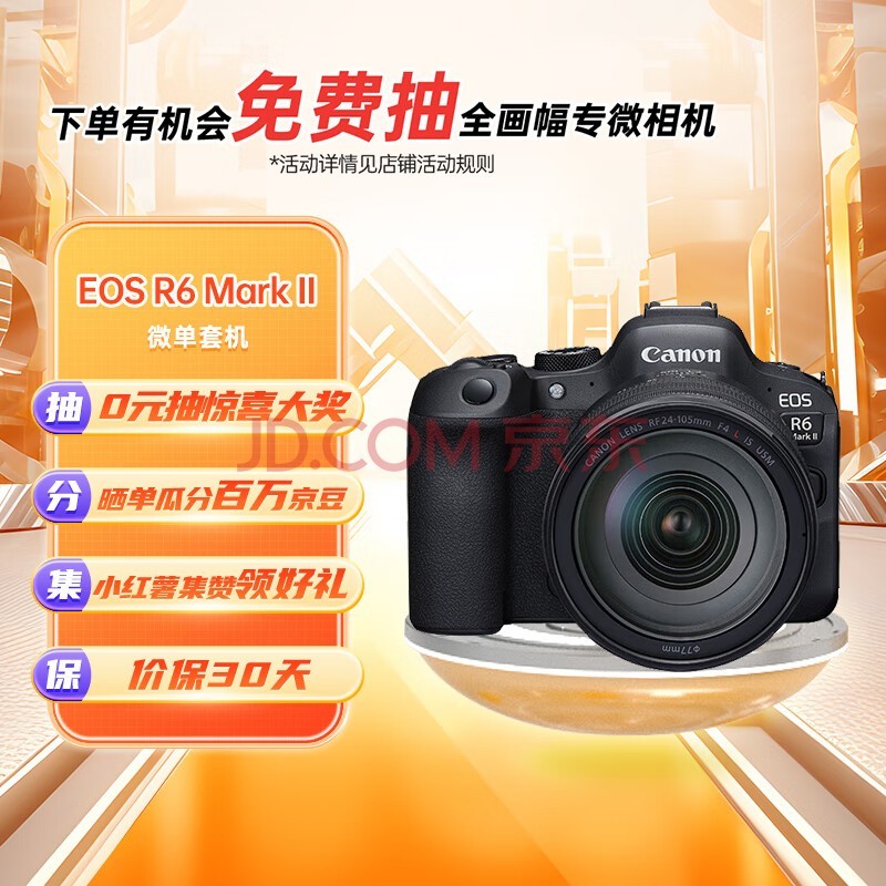 佳能（Canon）EOS R6 Mark II R6二代 新标准全画幅微单相机R62 L级24-105标准镜头套装