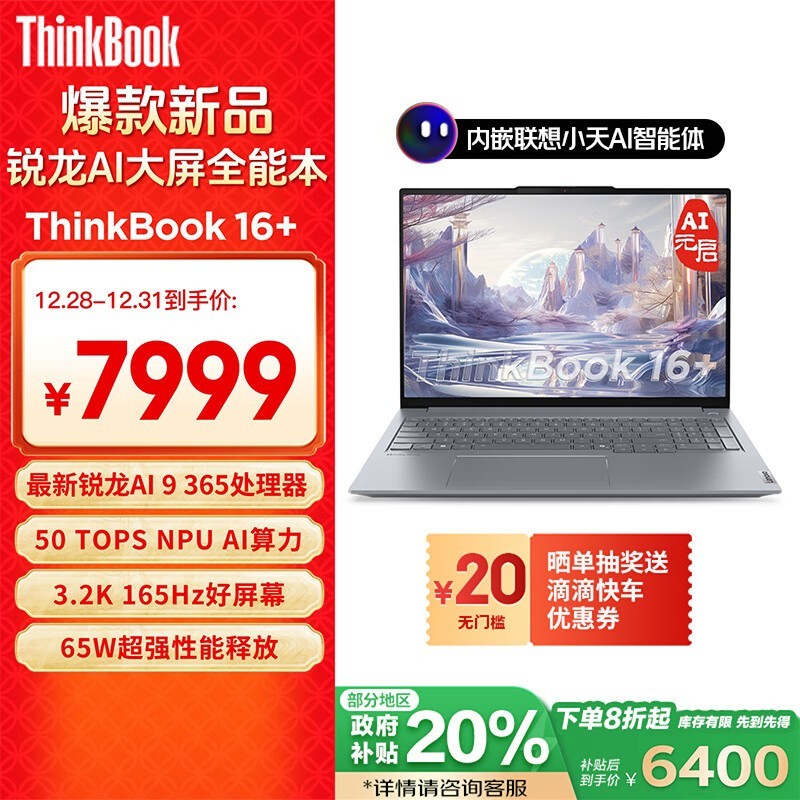 ThinkBook 16+ 2025 AIԪ(AI 9 365/32GB/1TB)