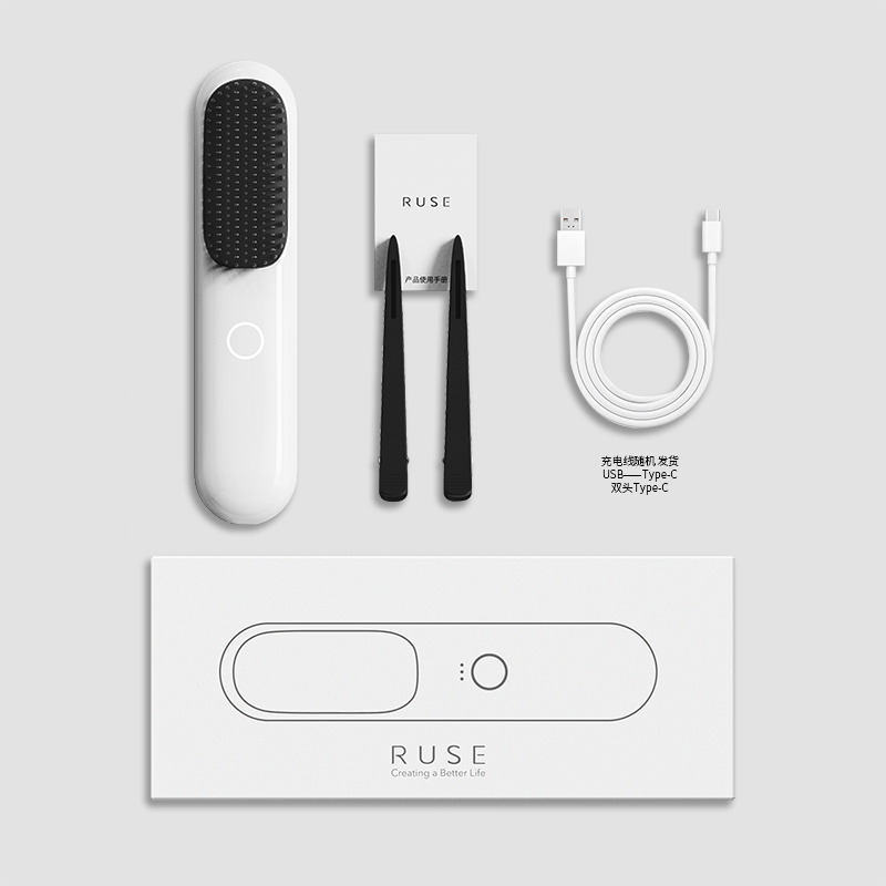 RUSE 无线直发梳负离子不伤发便携卷发棒持久蓬松高颅顶内扣造型梳