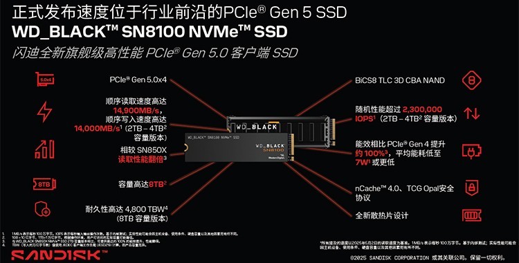 WD_BLACK SN8100 NVMe SSD ˢPCIe5.0Ӣ۰