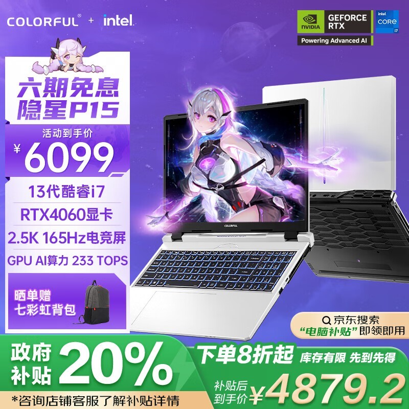 七彩虹 隐星P15 2024(i7 13620H/16GB/512GB/RTX4060)
