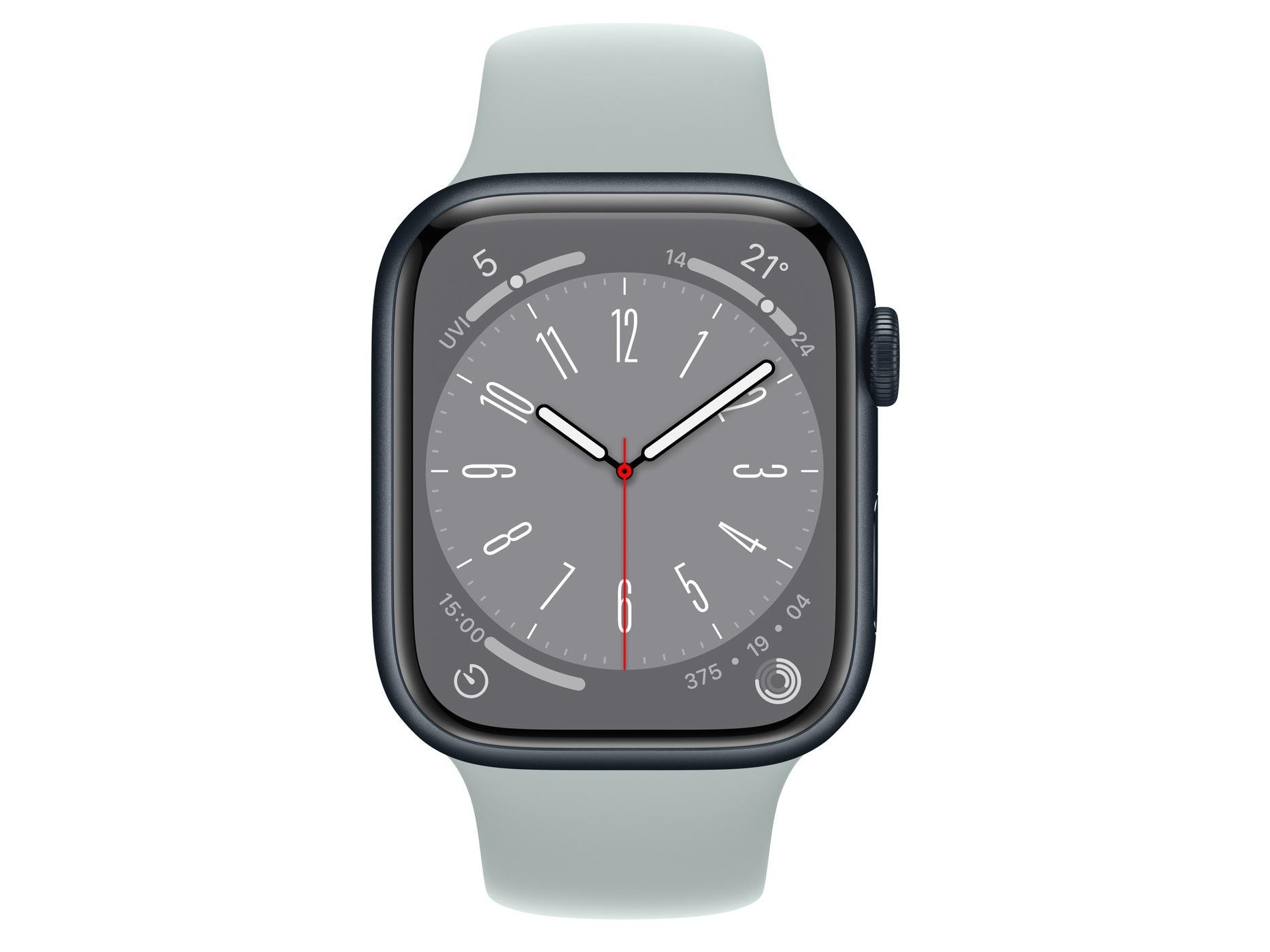 Apple（苹果） Apple Watch Series 8 运动型表带 41mmGPS 午夜色铝金属表壳 石莲蓝色