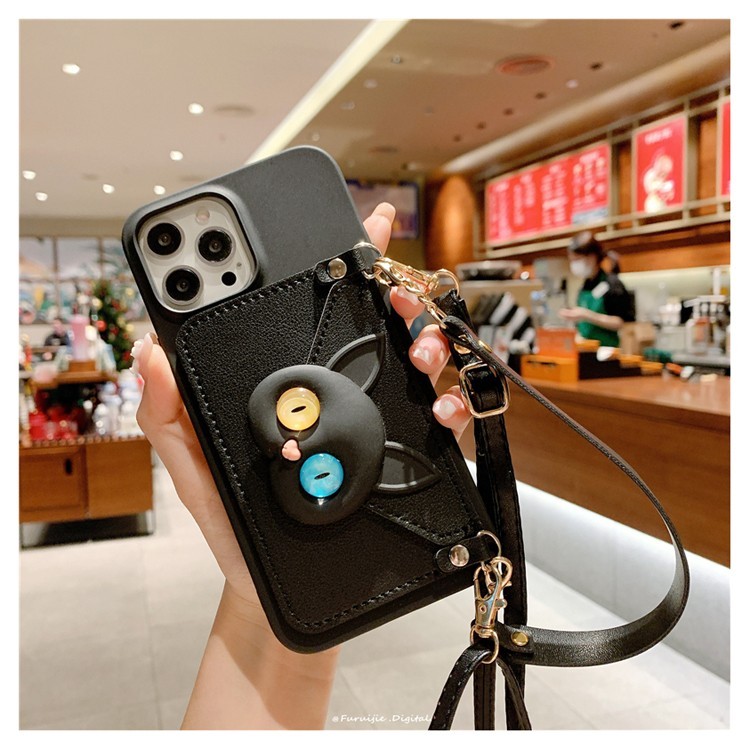 iMobile 立体猫咪零钱卡包适用iphone14苹果13promax手机壳斜挎12pro女xr支架xsmax挂绳11创意7/8plus全包15pro硅胶套