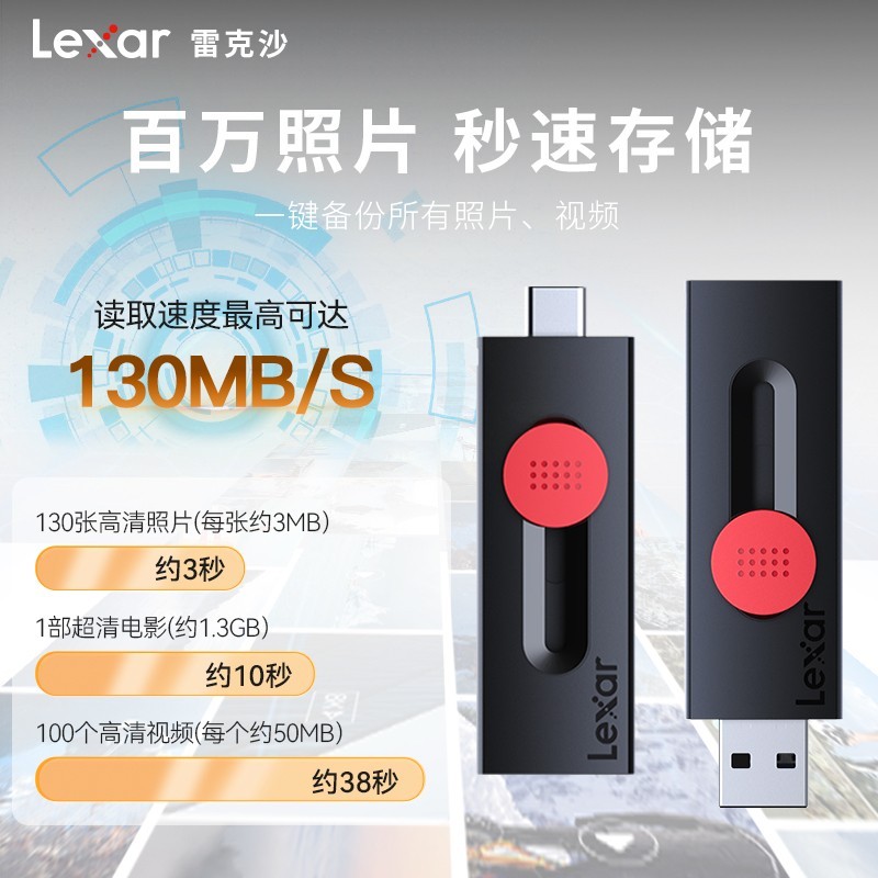 88VIP：Lexar 雷克沙 D300双接口u盘 32GB