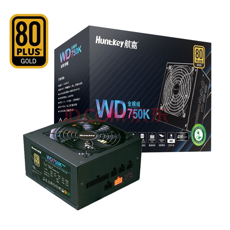 ΣHuntkeyWD750Kȫģ 750WԵԴ80PLUS/·60A/ȫѹ/LLC+SR+DC-DC/¿أ