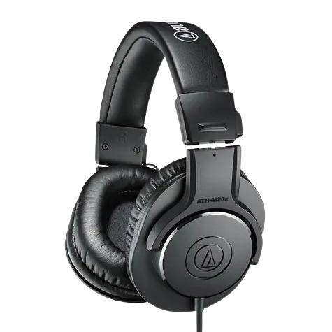 audio-technica 铁三角 M20x 耳罩式头戴式动圈有线耳机 黑色 3.5mm