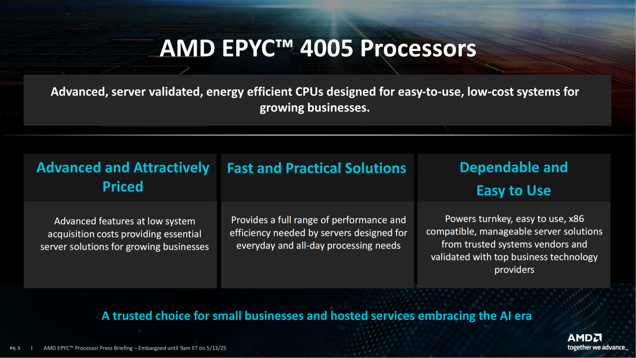 AMD EPYC 4005Zen5ܹӲʵ СҵЧӪ