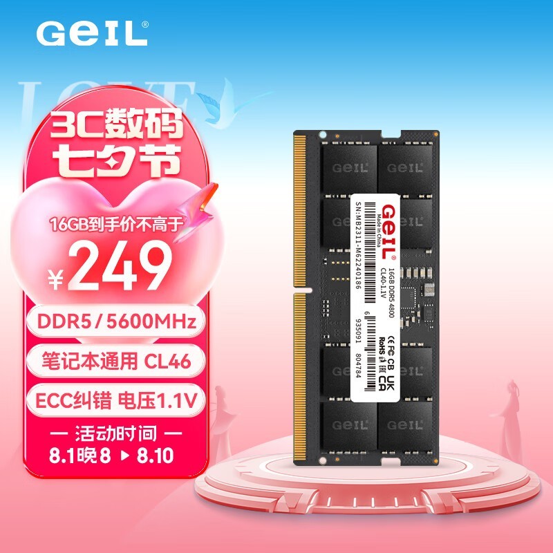 ޡǧϵ DDR5 16GB ʼǱڴ249Ԫ