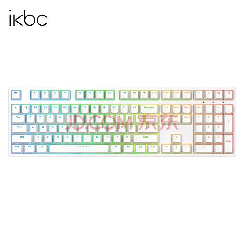 ikbc游戏键盘机械键盘樱桃键盘cherry机械键盘有线 F210白色 茶轴 RGB光