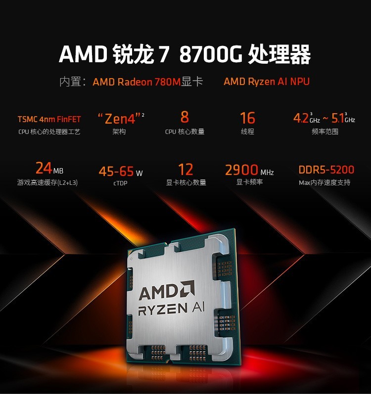 AMD 锐龙R7 8700G套装搭华硕B650重炮手微星650主板CPU套装板U套装