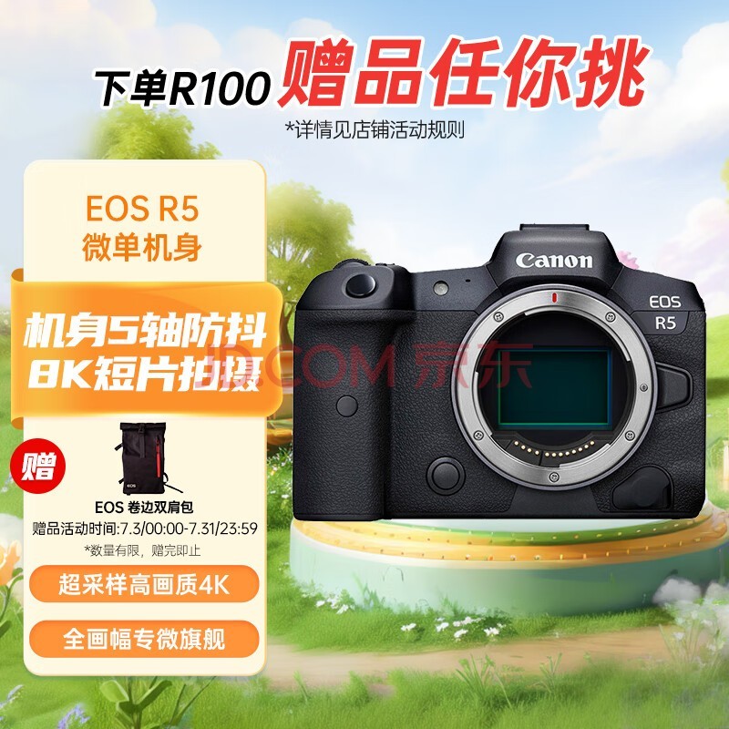 佳能（Canon）EOS R5 8K微单相机 单机身 旗舰型全画幅专业微单