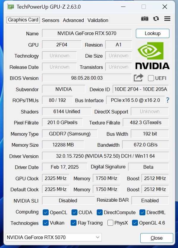 NVIDIA RTX 5070 12GB FEԿײ 2K 200֡ݻ