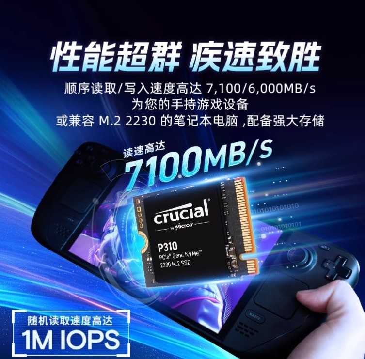 Crucial 英睿达 P310 Pcle4.0|无缓固态硬盘 500GB（PCI-E4.0）