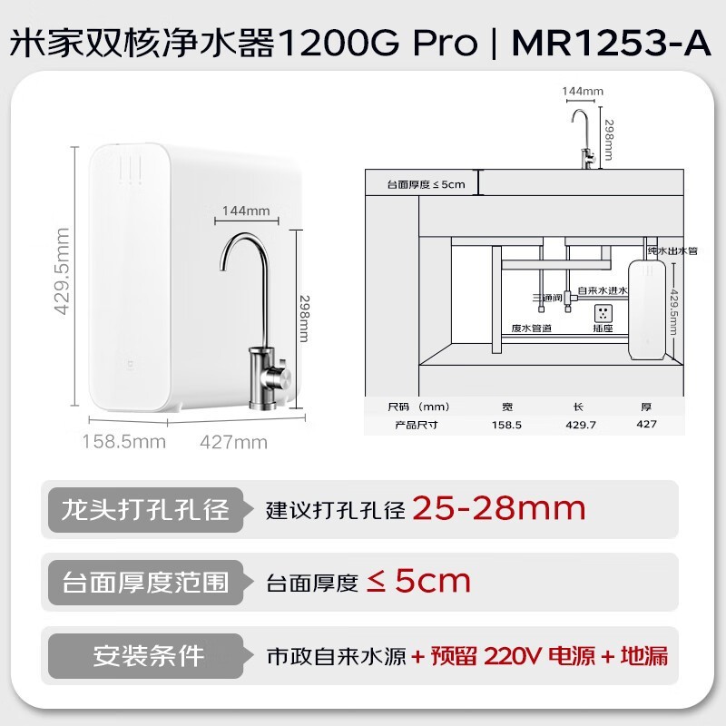 ׼MIJIA MR1253 - A͸ˮŻݼ1361Ԫ