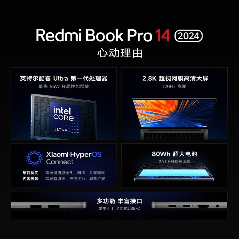 Xiaomi 小米 红米 REDMI  Book Pro 16 2024款 16.0英寸 轻薄本