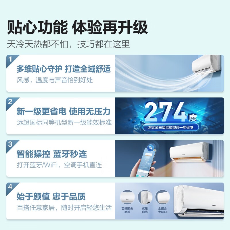  [Slow hands without any] Hisense Air conditioner is 1.5 HP, and the new level of energy efficiency is only 1690 yuan