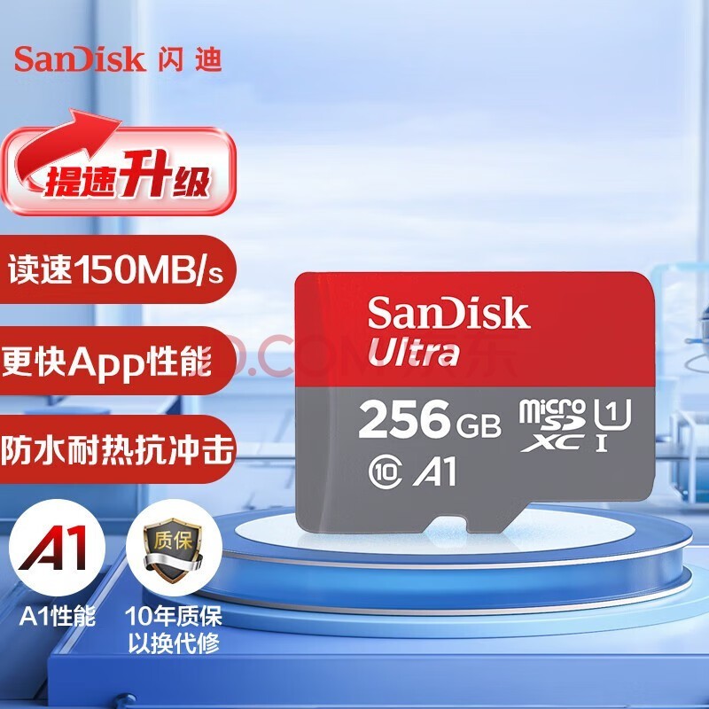 闪迪（SanDisk）TF（MicroSD） C10 U1 A1 记录仪高速存储卡 安卓手机内存卡 Class10监控摄像头内存卡 150M 256G