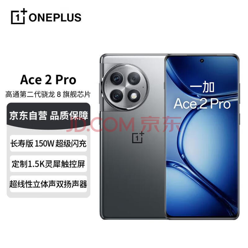 一加手机 Ace 2 Pro 24GB+1TB 钛空灰 高通第二代骁龙 8 旗舰芯片 长寿版 150W 超级闪充 5G手机