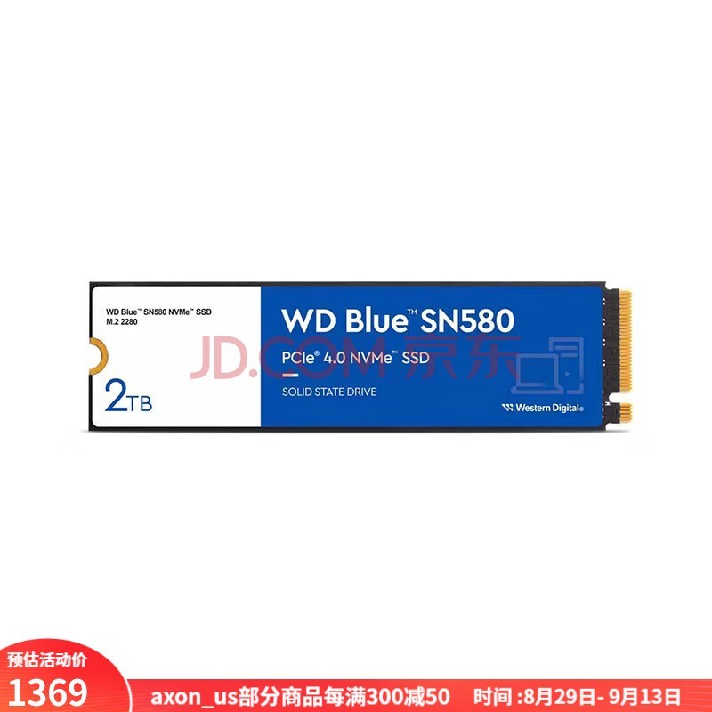 西部数据（WD）蓝盘 SN580 内置SSD SN580 NVMe? 固态硬盘4150MB/s 新品 500GB