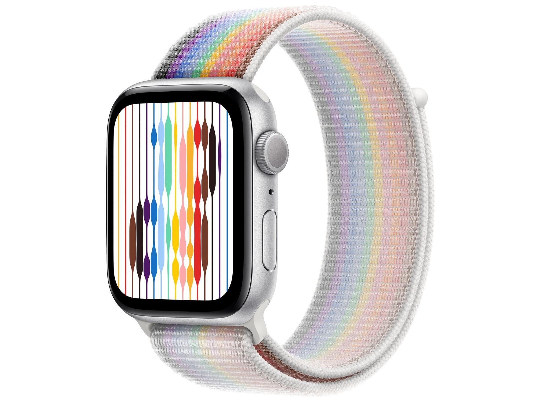 Apple（苹果） Watch Series SE银色铝金属表壳回环式运动表带 彩虹版 GPS版 40mm