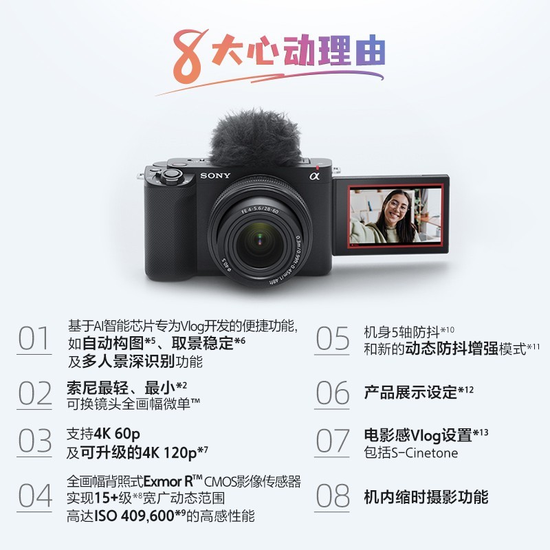 SONY 索尼 ZV-E1 全画幅Vlog无反相机