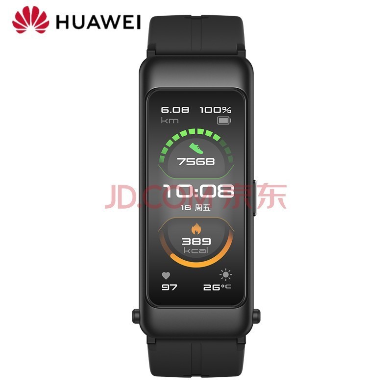 华为（HUAWEI） 【官方原装新品】手环蓝牙耳机智能运动心率监测感应防水男女通用原厂【太空人表盘】 运动款-曜石黑