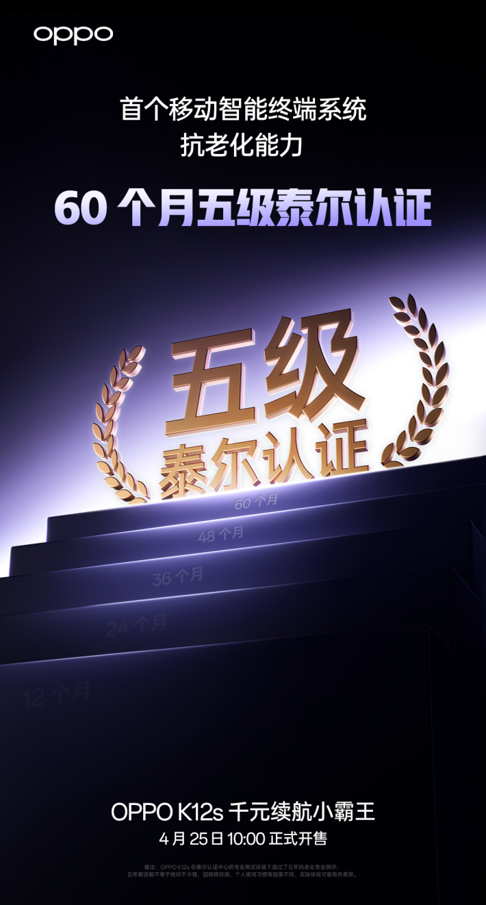 “续航小霸王”OPPO K12s 正式开售,叠加国补低至934.15元起