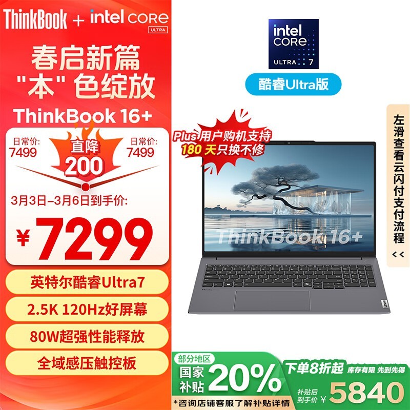 ThinkBook 16 2024 (Ultra7 155H/32GB/1TB/WiFi6)