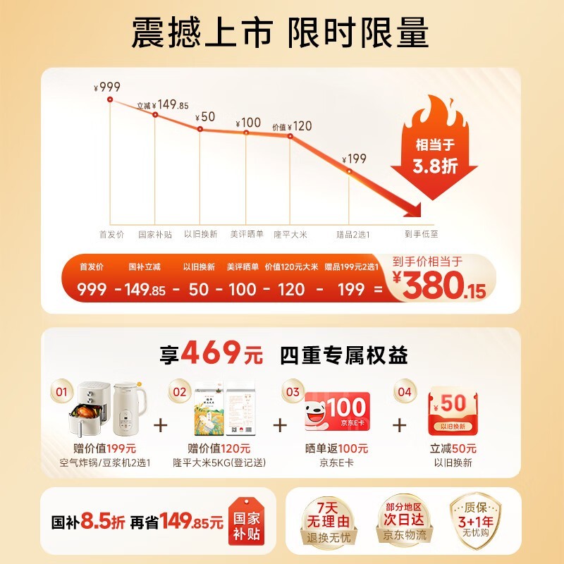 九阳4L容量电饭煲40N1U Pro到手价591元