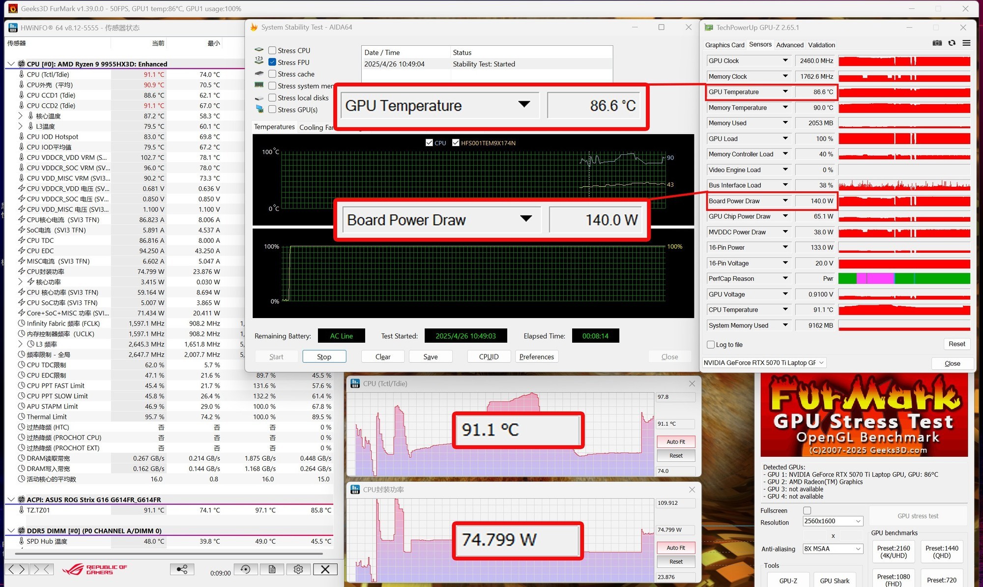 锐龙9 9955HX3D+RTX 5070 Ti王炸组合！ROG魔霸9首测