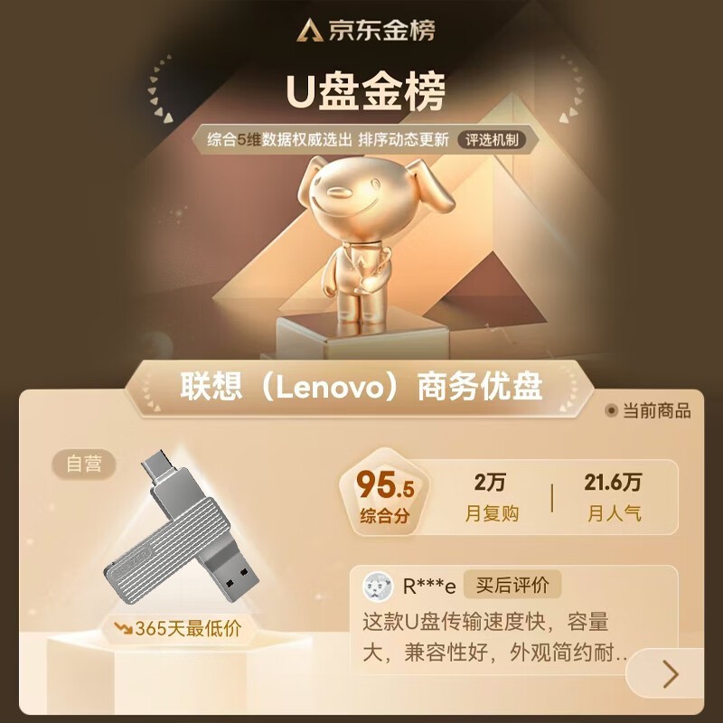 LenovoF500 USB3.2U64GBɫŻݼ26.76Ԫ