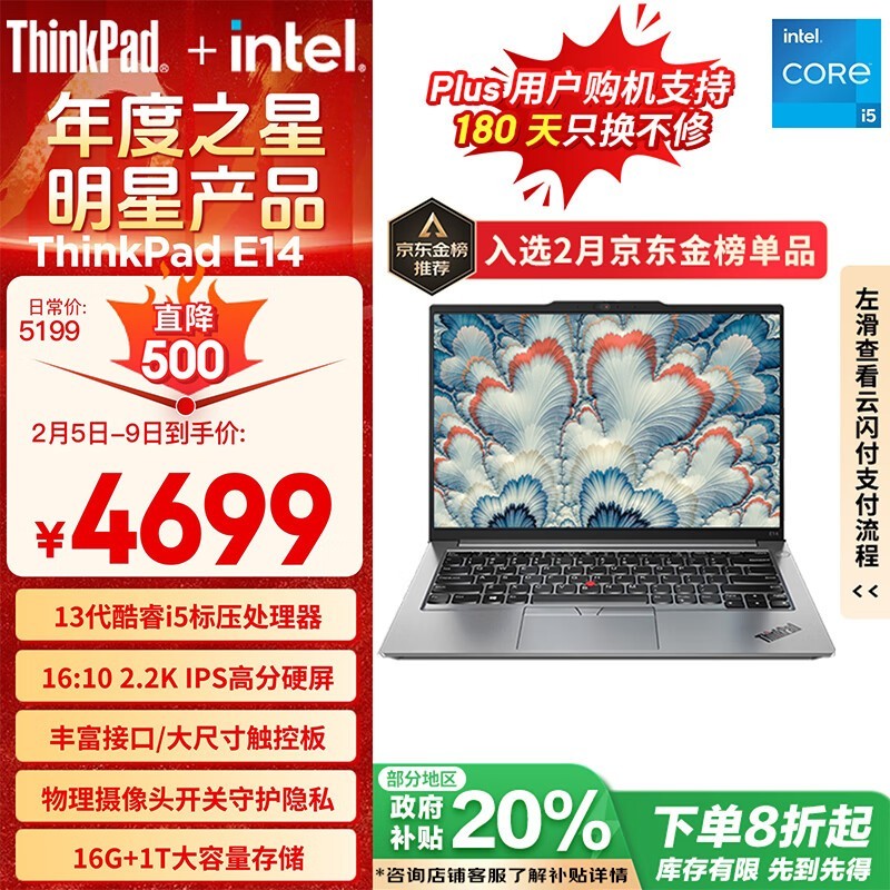 ThinkPad E14 2023 ѹ(i5 13500H/16G/1TB/2.2K)