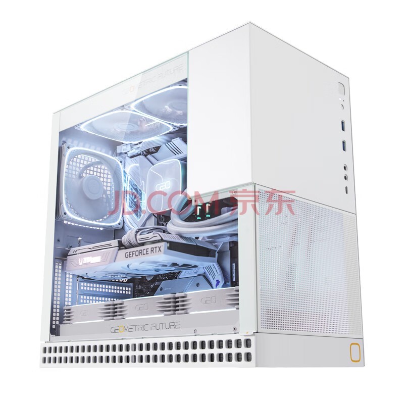 几何未来（GeometricFuture）M4 亚瑟王 电脑机箱 白色（支持EATX主板/40显卡/240/360冷排/侧透/TypeC接口）