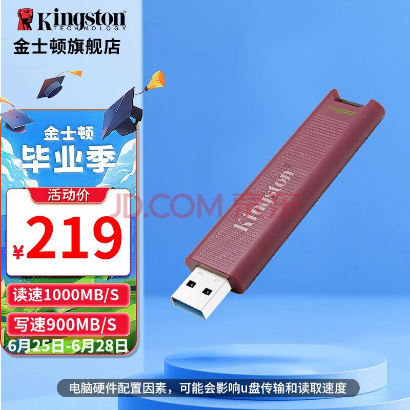 金士顿（Kingston） DTMax高速固态U盘 USB3.2 大容量优盘手机U盘 256GB【USB3.2 丨读1000MB/S】