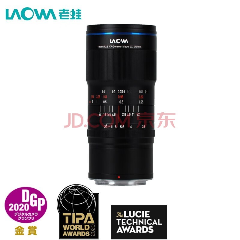 老蛙（LAOWA） 100mm F2.8 2倍放大全画幅微距镜头 黑色 佳能EF卡口