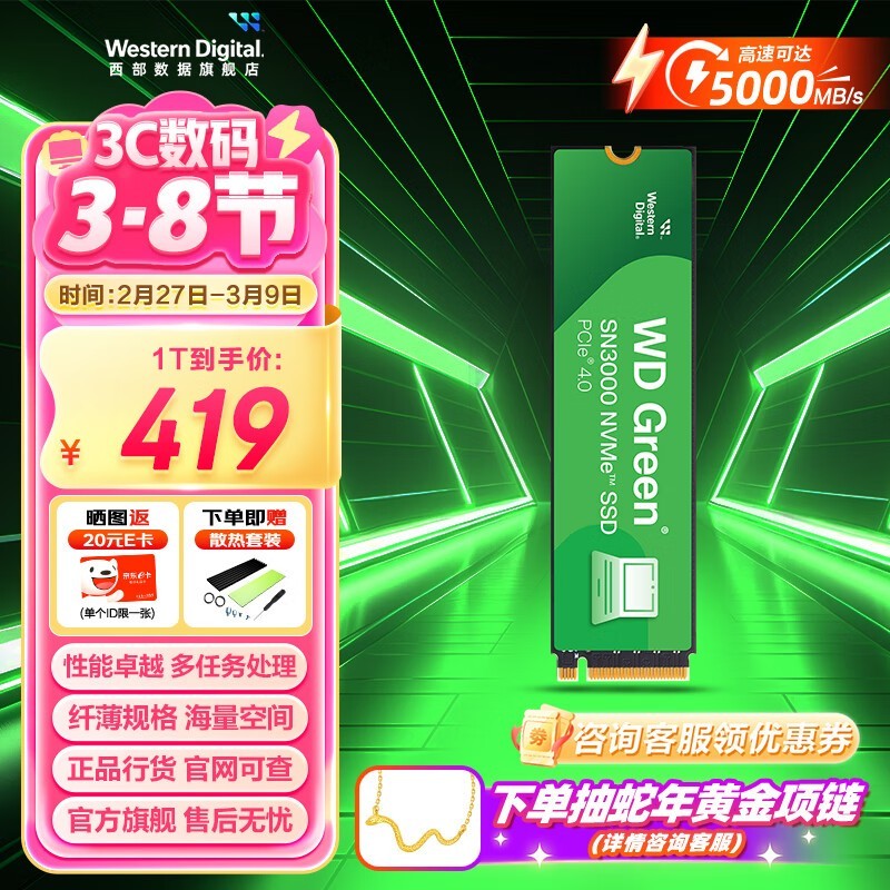 西部数据 SN3000（1TB）