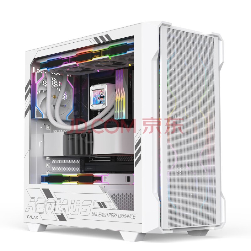 影驰风神游戏办公台式电脑机箱白色（ATX/TYPE-C/快拆/兼容背插主板/显卡竖装/一体式跳线/零件盒）