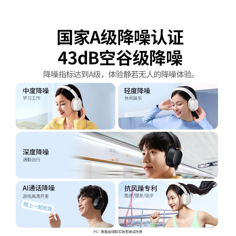 限地区：绿联 Max5c头戴式耳机蓝牙耳机降噪无线电脑有线电竞耳麦游戏2025