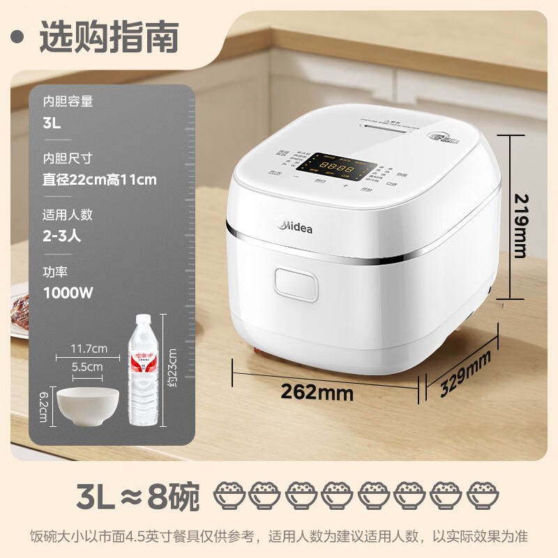 美的HC3050S电饭煲，多种优惠后低至257元